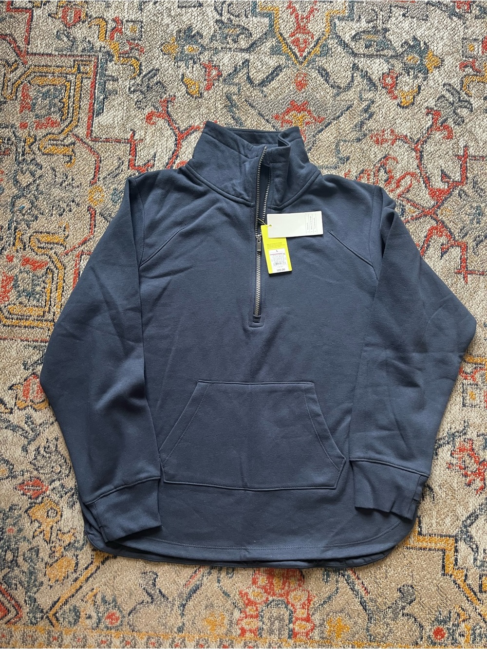 Women's Navy Quarter-Zip Pullover Sweatshirt - Classic Casual Size L